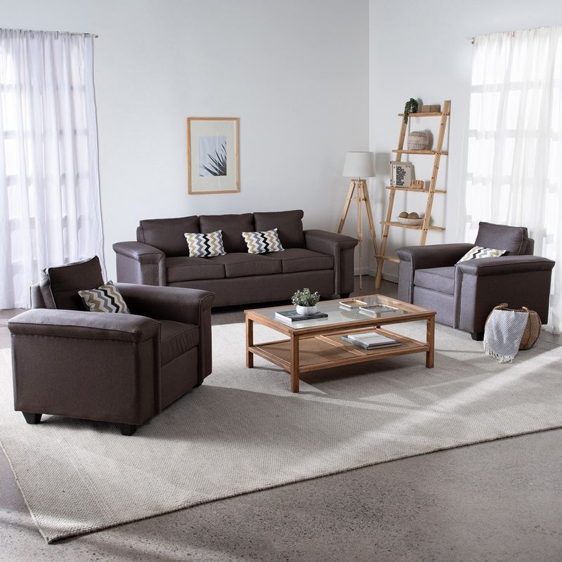 MUEBLES COTTONI - Living 3.1.1 Sicilia Tela Chocolate