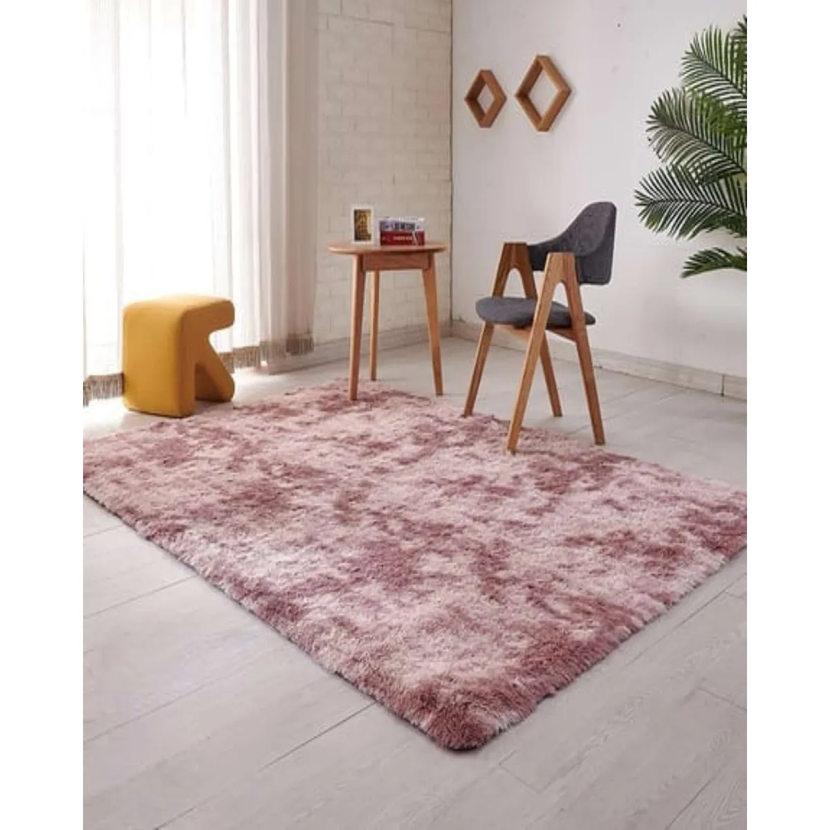 GENERICO - ALFOMBRA PELUDA 150X200 ROSADO