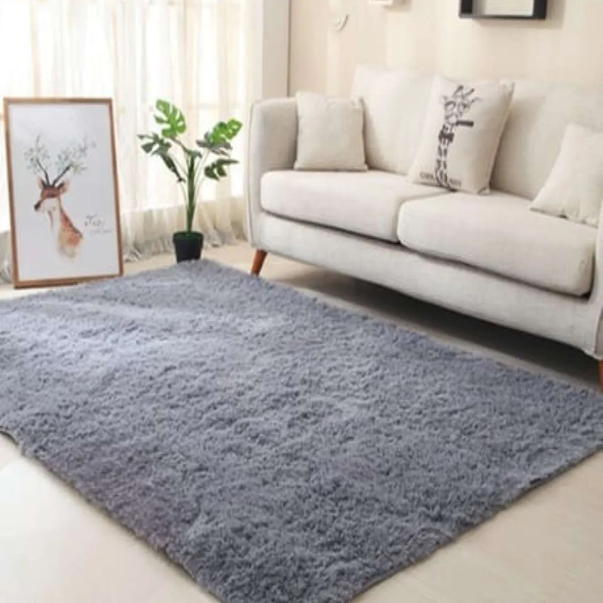 GENERICO - ALFOMBRA PELUDA 240X200 GRIS