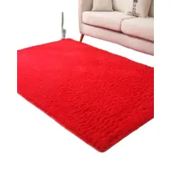 GENERICO - ALFOMBRA PELUDA 150X200 ROJO