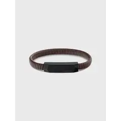 CALVIN KLEIN - Pulsera de Cuero Metal Logo Café