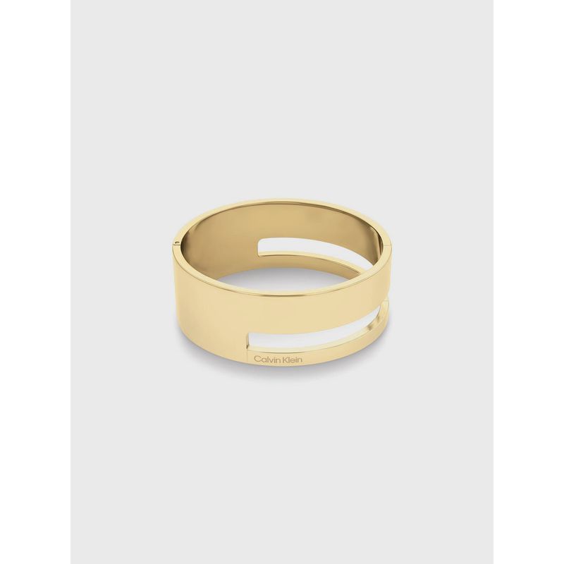CALVIN KLEIN - Brazalete Sculptural Hinged Dorado Calvin Klein