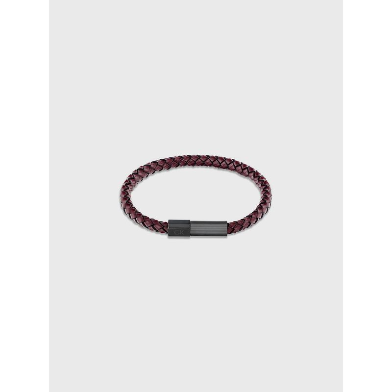 CALVIN KLEIN - Pulsera de Cuero Braided Café Calvin Klein
