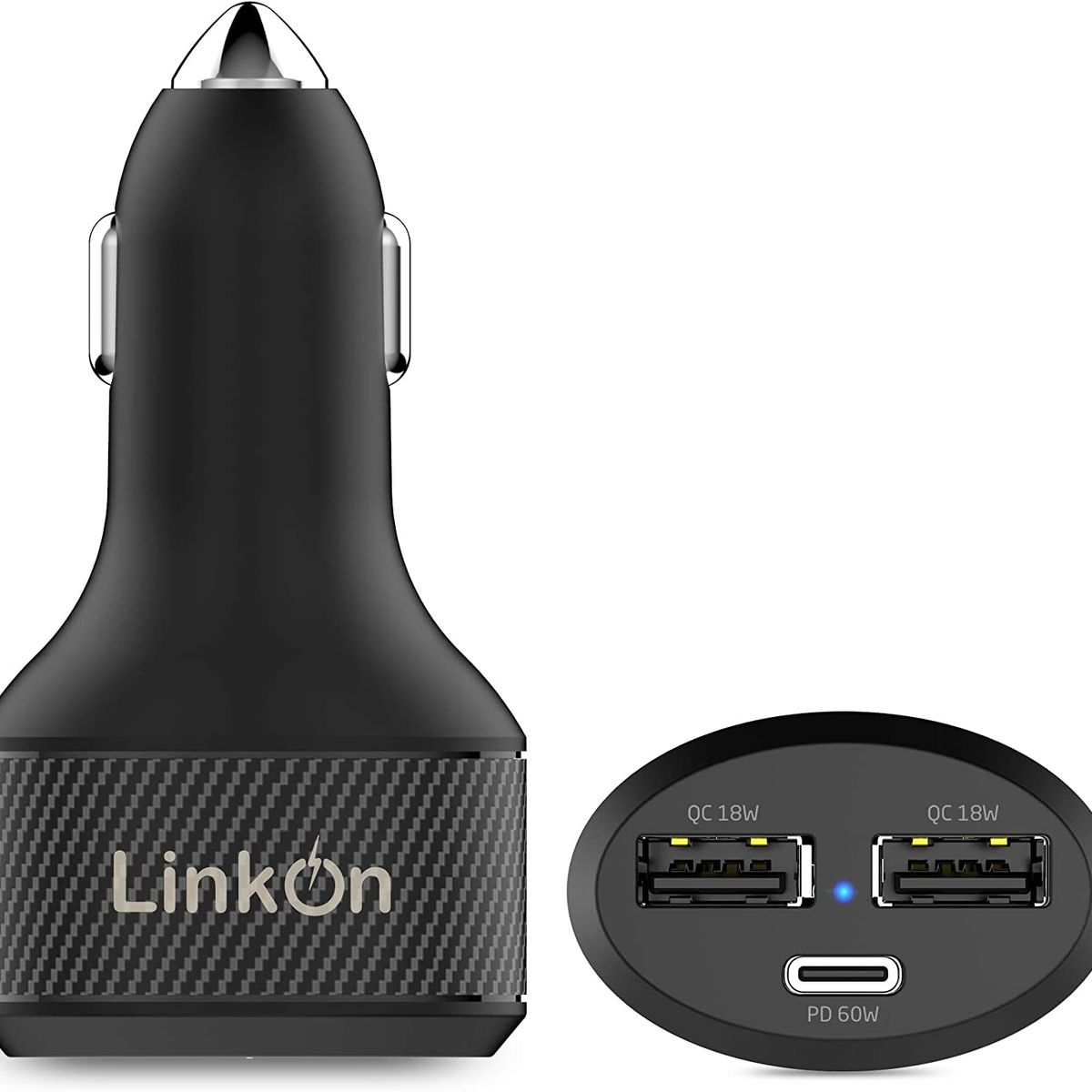 GENERICO - LinkOn Cargador para Auto USB-C 84W PD30 60W y 18W QC3 Negro