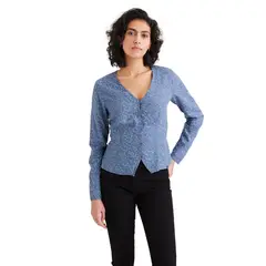 DOCKERS - Blusa Mujer Tie Back Regular Fit Azul
