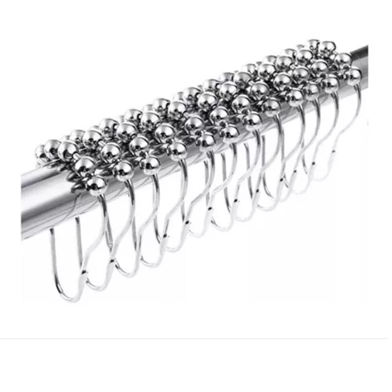 GENERICO - Kit De 12 Ganchos De Acero Inoxidable Para Cortinas De Baño