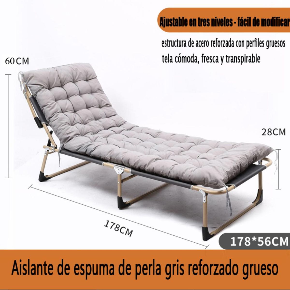 ACTUAL - Cama Portátil Plegable Multi Posición Silla De Camping