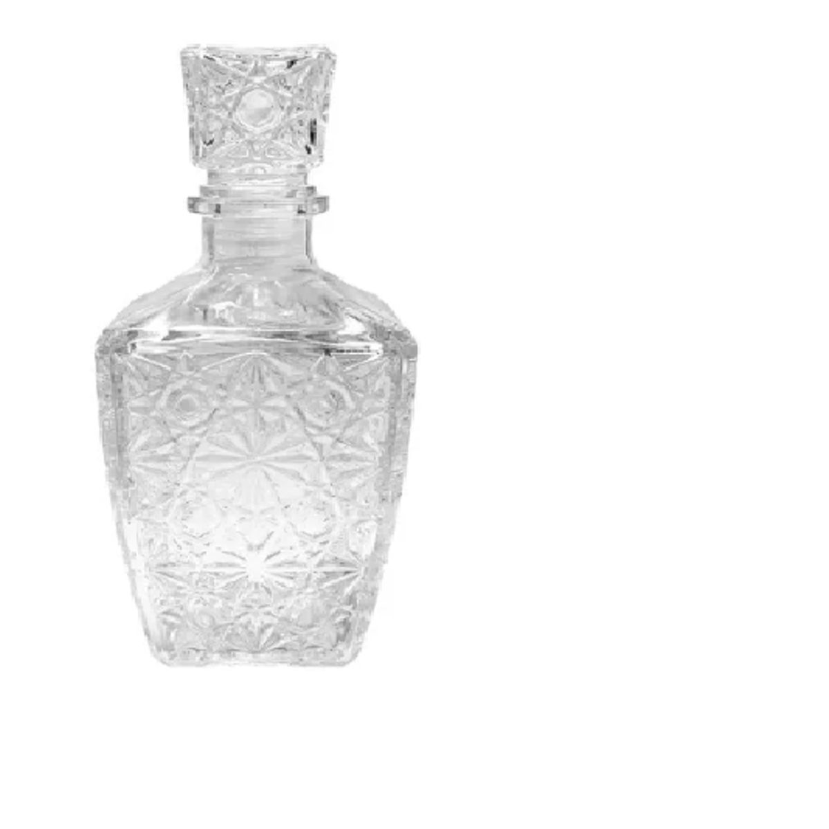 GENERICO - Decantador Botella Para Whisky Licor Vidrio Labrado Ctapon 750ml