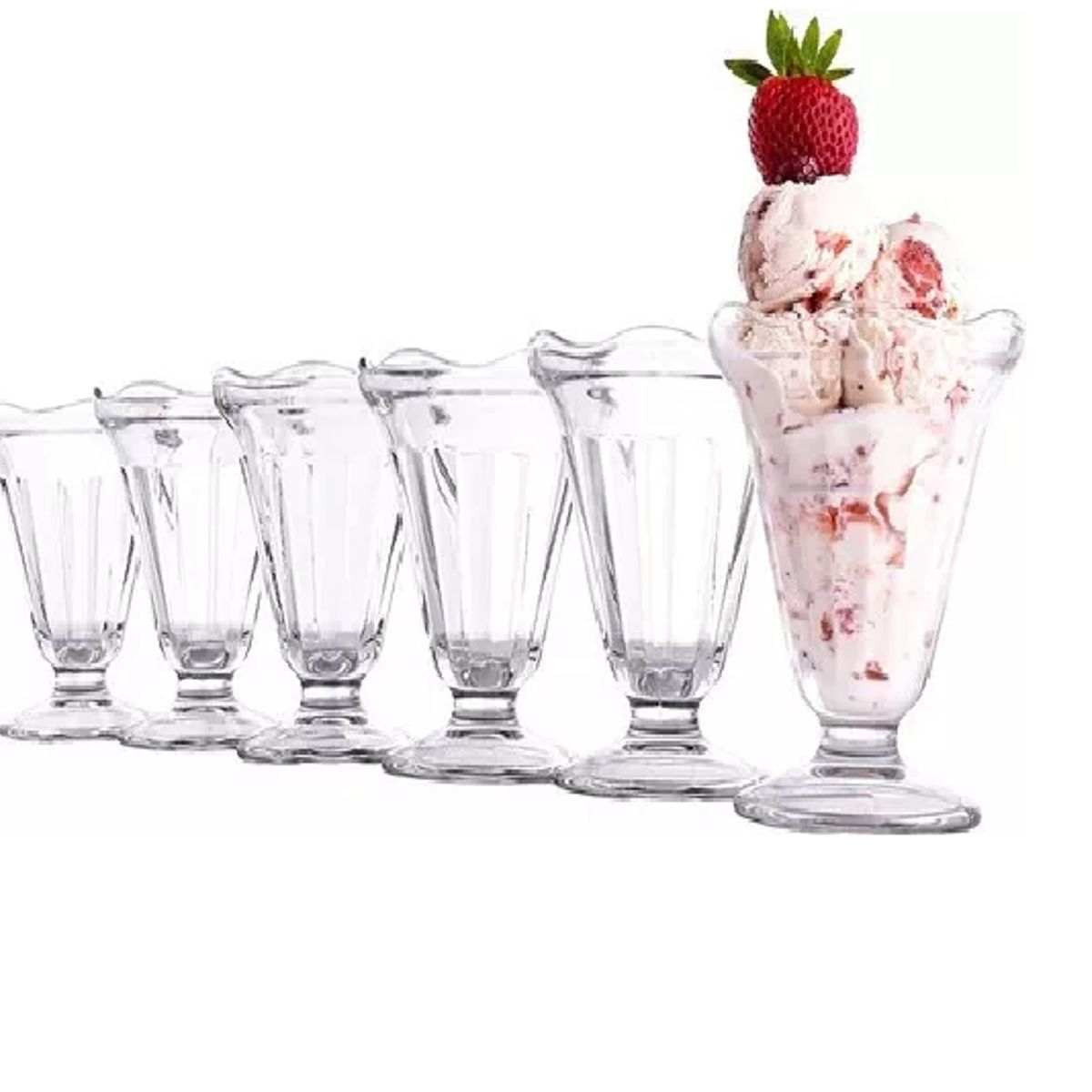 GENERICO - Set 6 Vasos Postres Copas Helado Vidrio Helado Restaurant