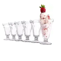 GENERICO - Set 6 Vasos Postres Copas Helado Vidrio Helado Restaurant