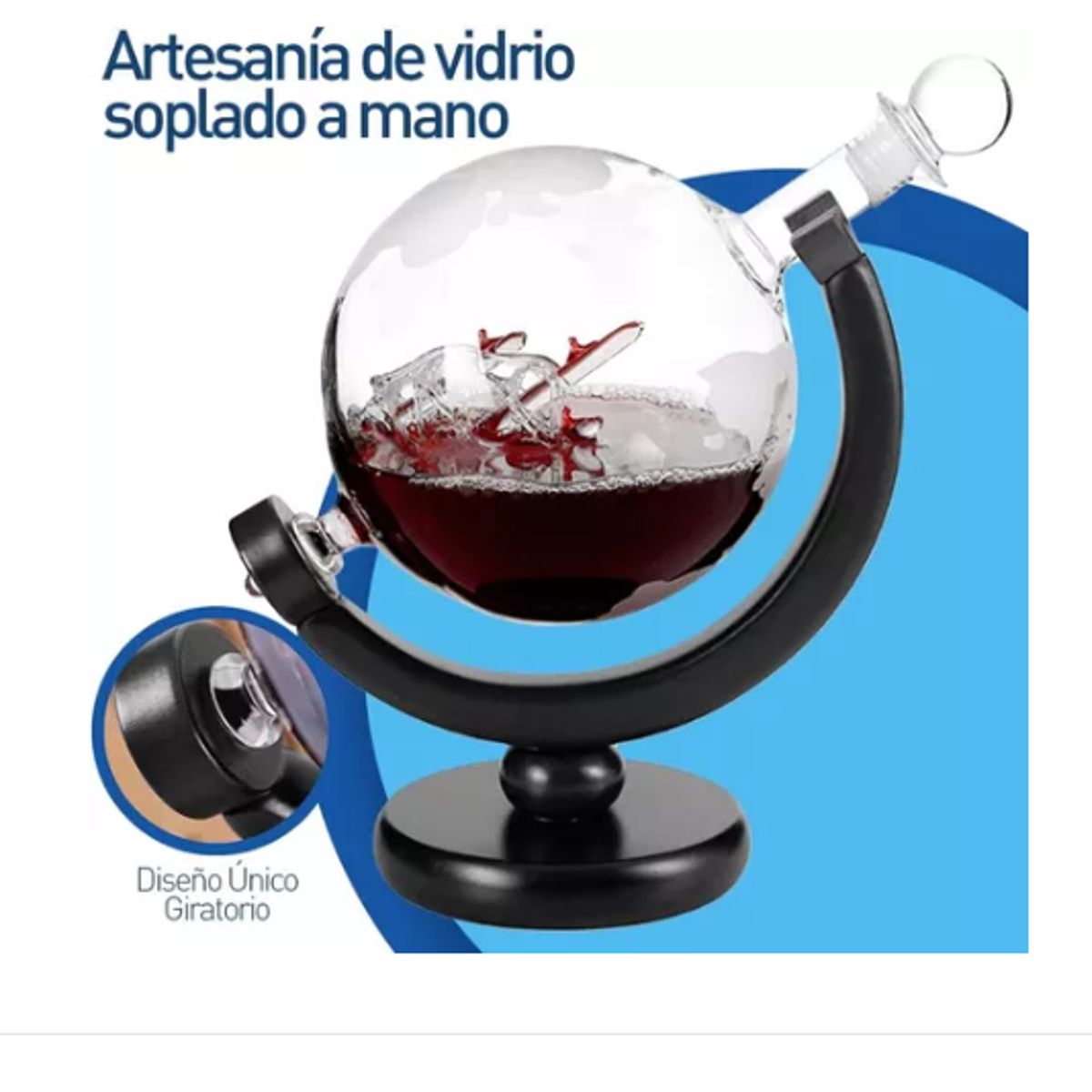GENERICO - Juego De Decantador De Whisky/vodka/vino Y 2 Vasos Vidrio