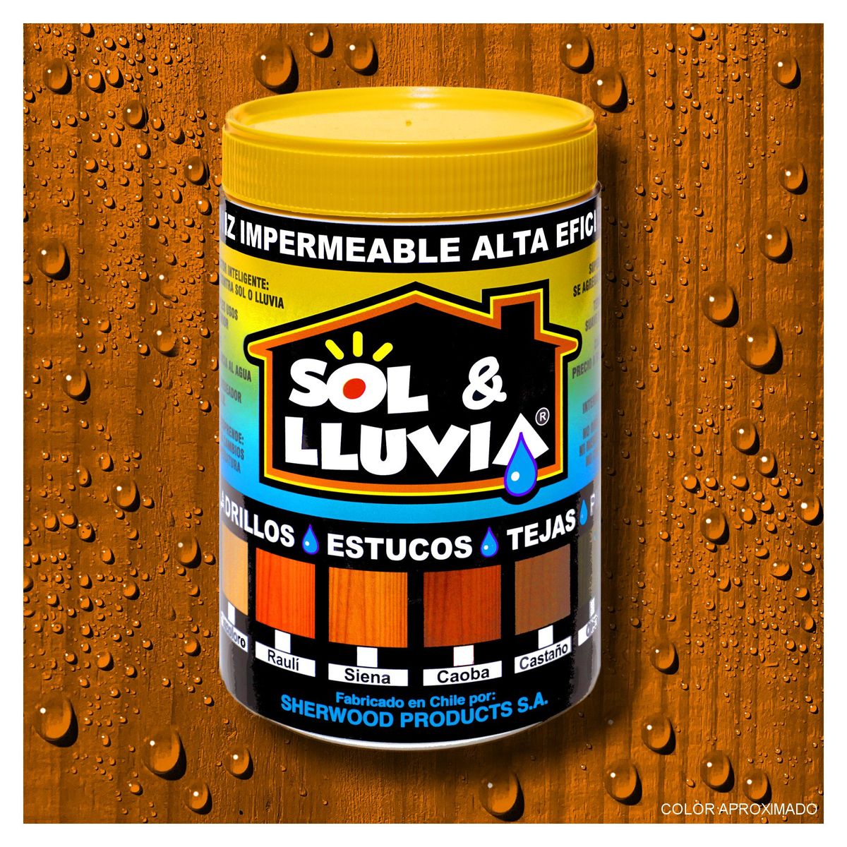 SOL Y LLUVIA - BARNIZ PARA MADERA EXTERIOR IMPERMEABLE SOL Y LLUVIA® SIENA 1-4 GALON