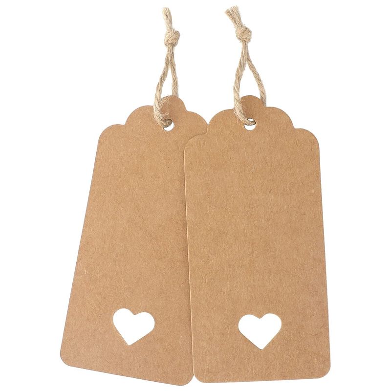 KUANGYE - 250 Etiquetas Papel Kraft Con Amarras, Etiquetas De Regalo