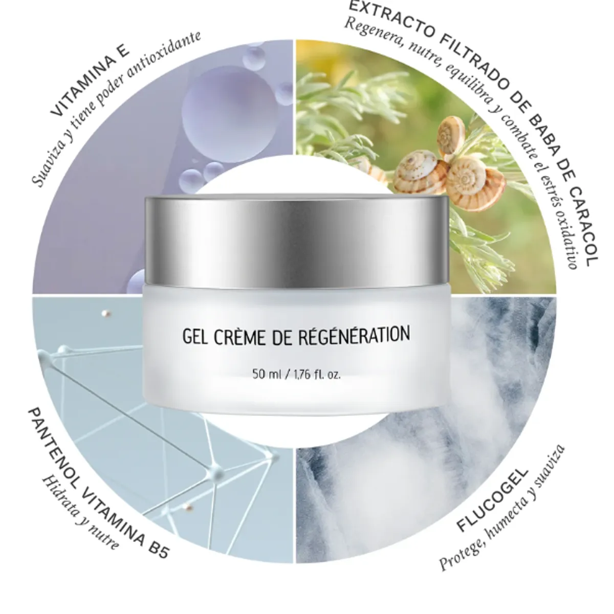 CARACOL NATURAL SKINCARE - Crema Gel Regeneración Caracol Natural Skincare.-