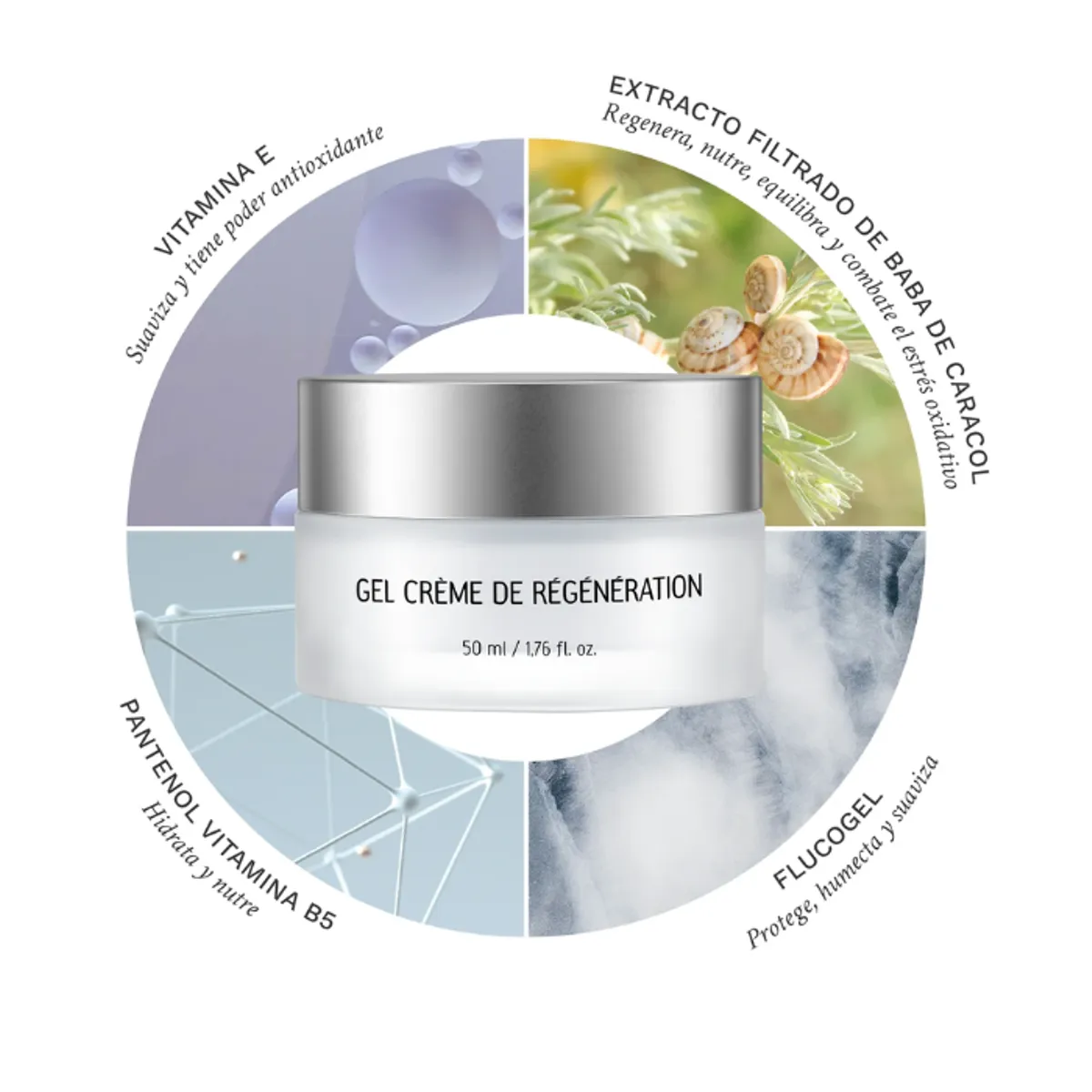 CARACOL NATURAL SKINCARE - Crema Gel Regeneración Caracol Natural Skincare.-