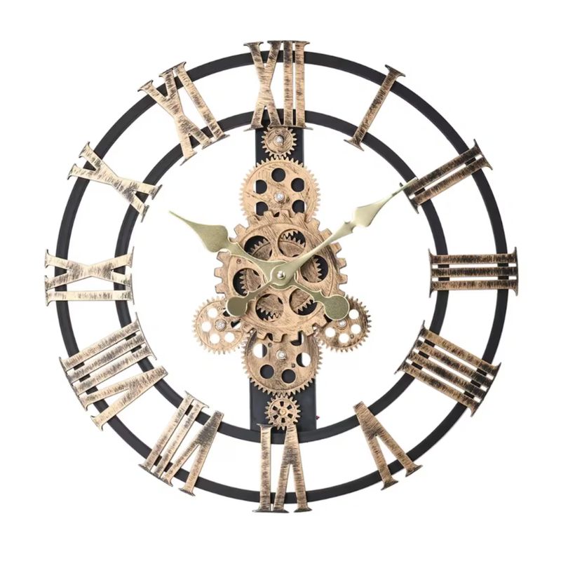 EKOL TACTICA MILITAR - Reloj De Pared Números Romanos Espalda Abierta Elegante