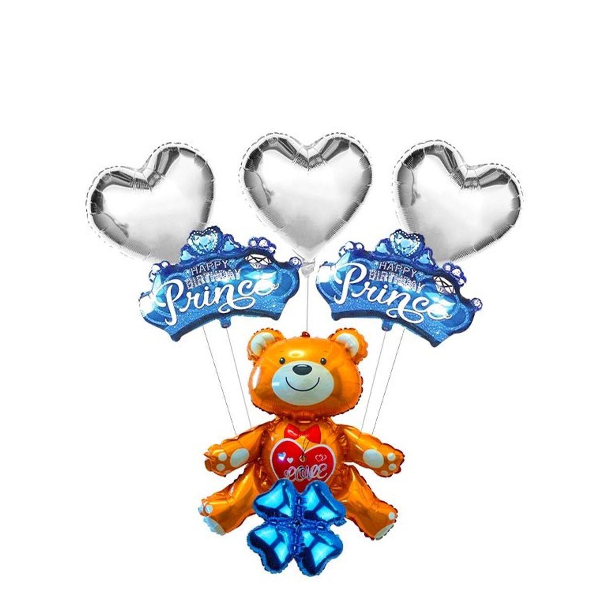 SET GLOBO METALICO TEDDY PRINCE x1 SET, marca GENERICO - Foto Principal
