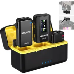 NEEWER - Cm28 Micrófono Lavalier Inalámbrico con Estuche de Carga Para iPhone Android PC Cámara
