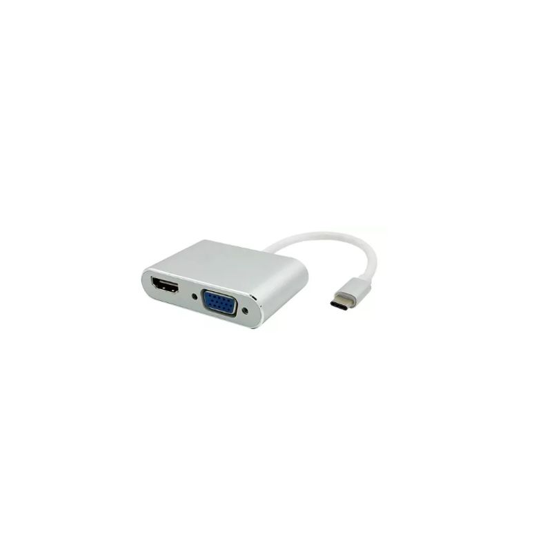 GENERICO - Adaptador Usb Tipo C 2 En 1 Vga Y Hdmi 4k /e