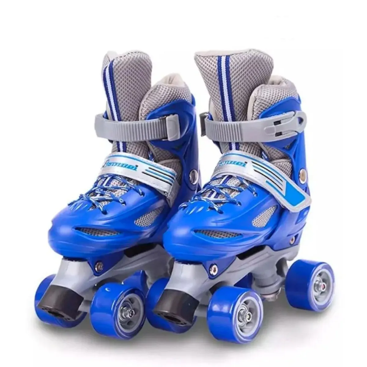 GENERICO - Patines 4 Ruedas Ajustable Para Niños Azul Talla XS