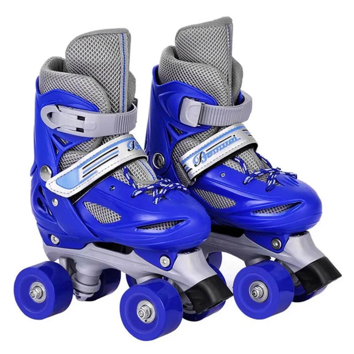 GENERICO - Patines 4 Ruedas Ajustable Para Niños Azul Talla XS
