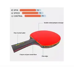 GENERICO - Set 2 Paleta De Ping Pong Profesional 6 Star / Con Estuche