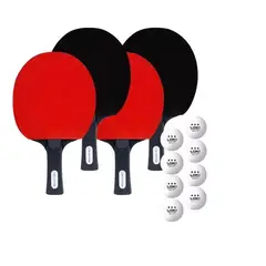 GENERICO - Pack de 4 paletas de ping pong Loki Rtxon + 8 Pelotas