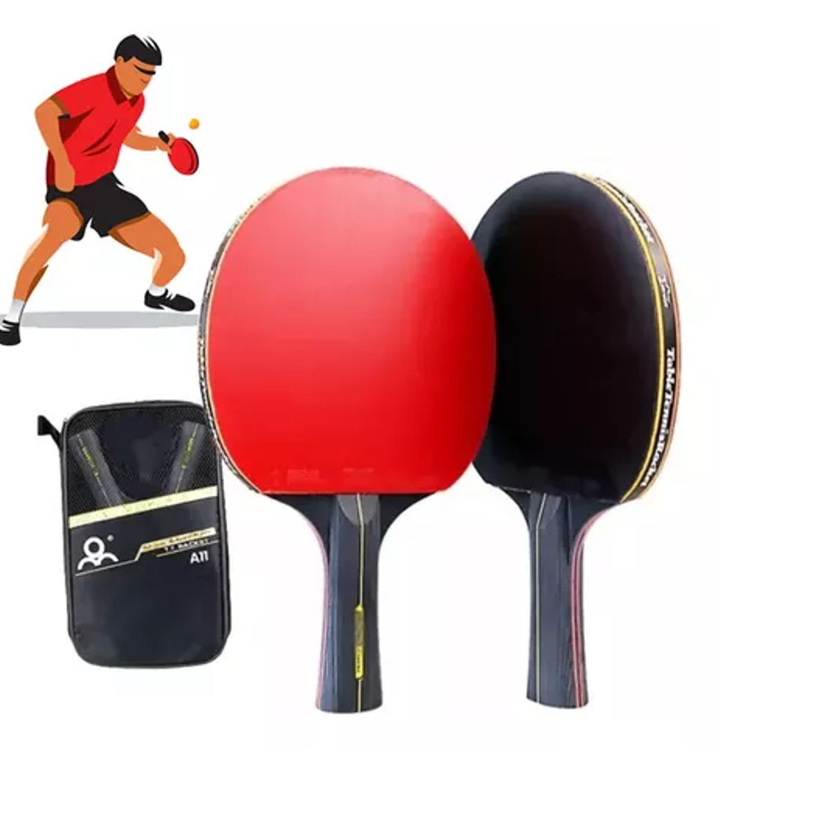 GENERICO - Pack De 2 Paletas De Ping Pong 6 Star