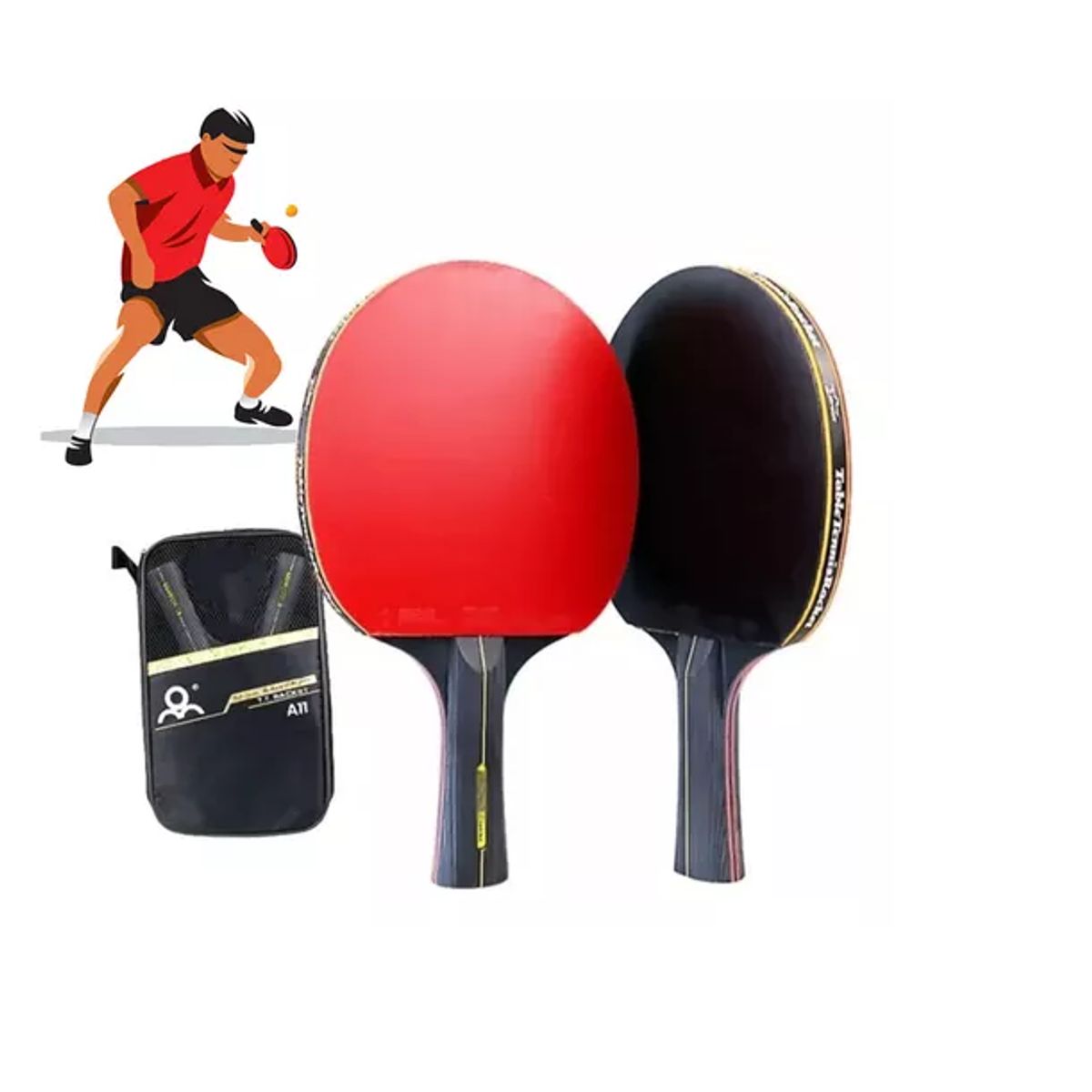 GENERICO - Pack De 2 Paletas De Ping Pong 6 Star