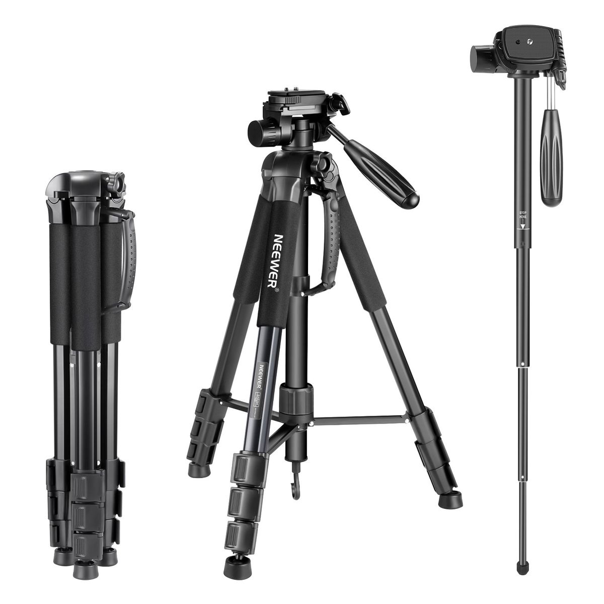 NEEWER - 177cm Trípode Monopode Para Cámara Sony Canon Nikon Celular Con Bolsa