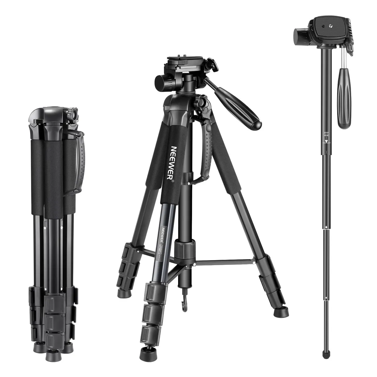 NEEWER - 177cm Trípode Monopode Para Cámara Sony Canon Nikon Celular Con Bolsa