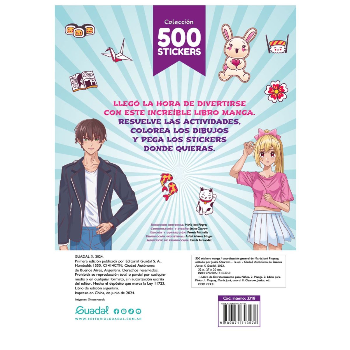 EDITORIAL GUADAL - Libro 500 Stickers Manga