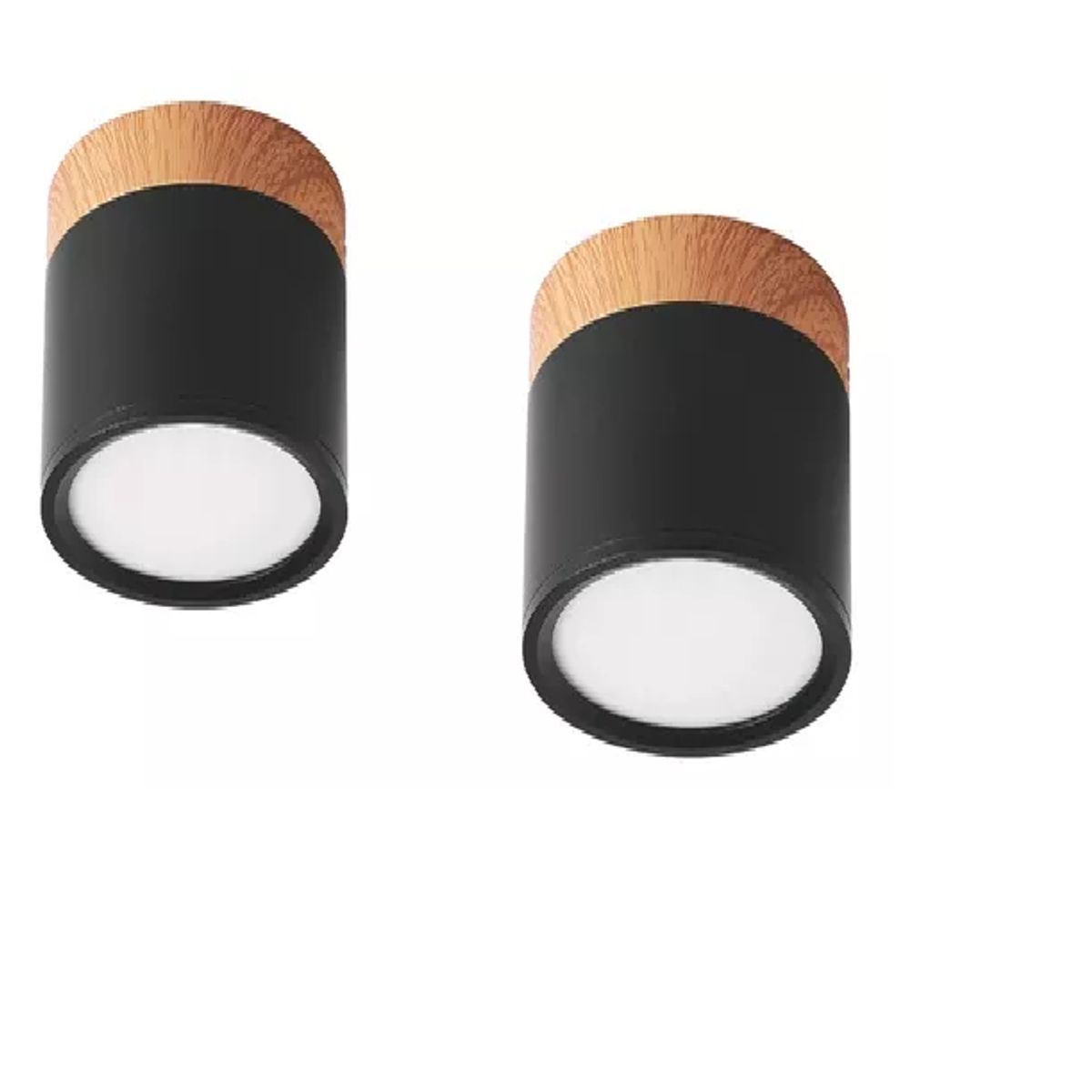 GENERICO - Pack 2 Focos Sobrepuesto 7w Decorativo Madera Led