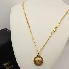 GENERICO - Cadena Oro Laminado 18k Tejido Clip con Colgante Medusa