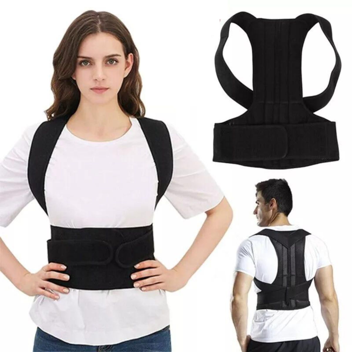 GENERICO - Corrector de Postura de Espalda Doble Cinturón