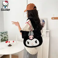GENERICO - Bolso Cartera Peluche Similar Kuromi Niña Color Negro