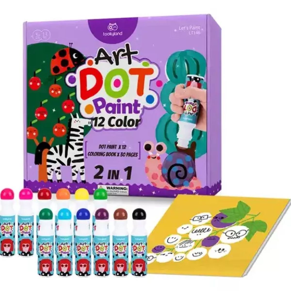 TOOKY - Set Pintura Para Niños 12 Colores Puntillismo Kit Arte Diy