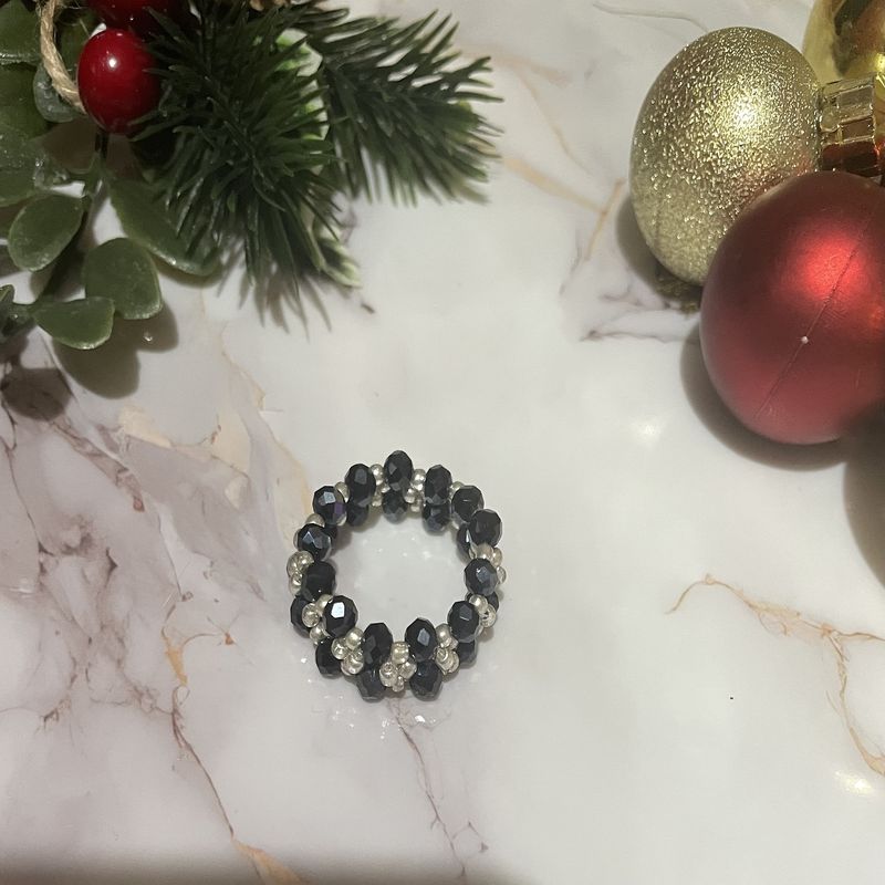 GENERICO - Anillo cristal negro modelo Crisni
