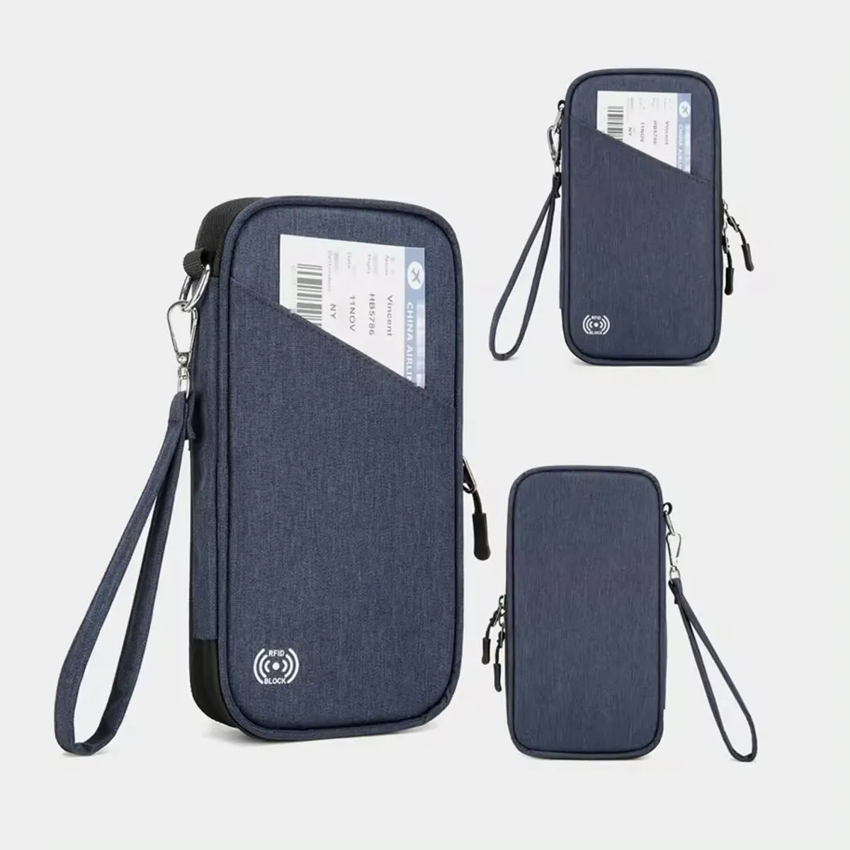 ITERLEVE - Porta Pasaporte Organizador Documentos Con Cierre y Correa