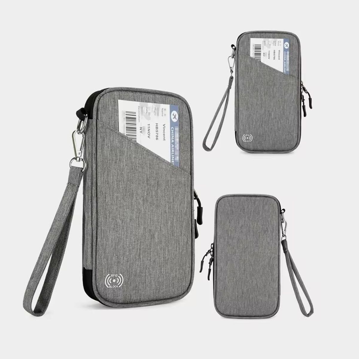 ITERLEVE - Porta Pasaporte Organizador Documentos Con Cierre y Correa