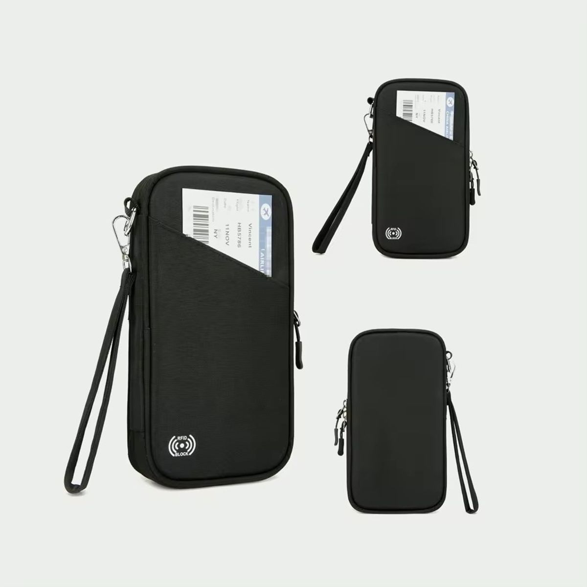 ITERLEVE - Porta Pasaporte Organizador Documentos Con Cierre y Correa