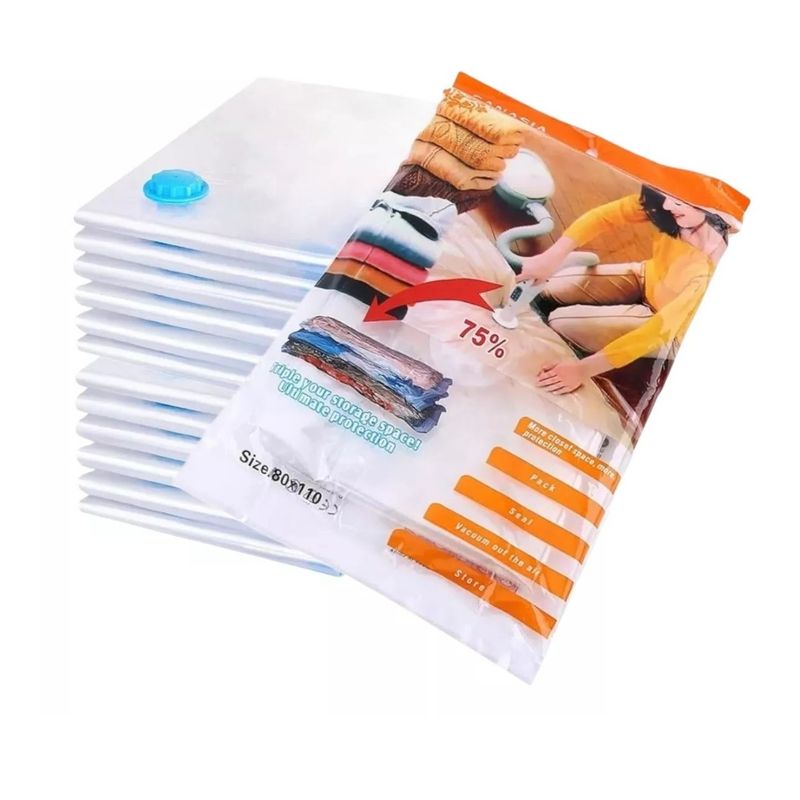 GENERICO - X6 Bolsas Al Vacío Ropa Organizadora Ahorra Espacio 80x110