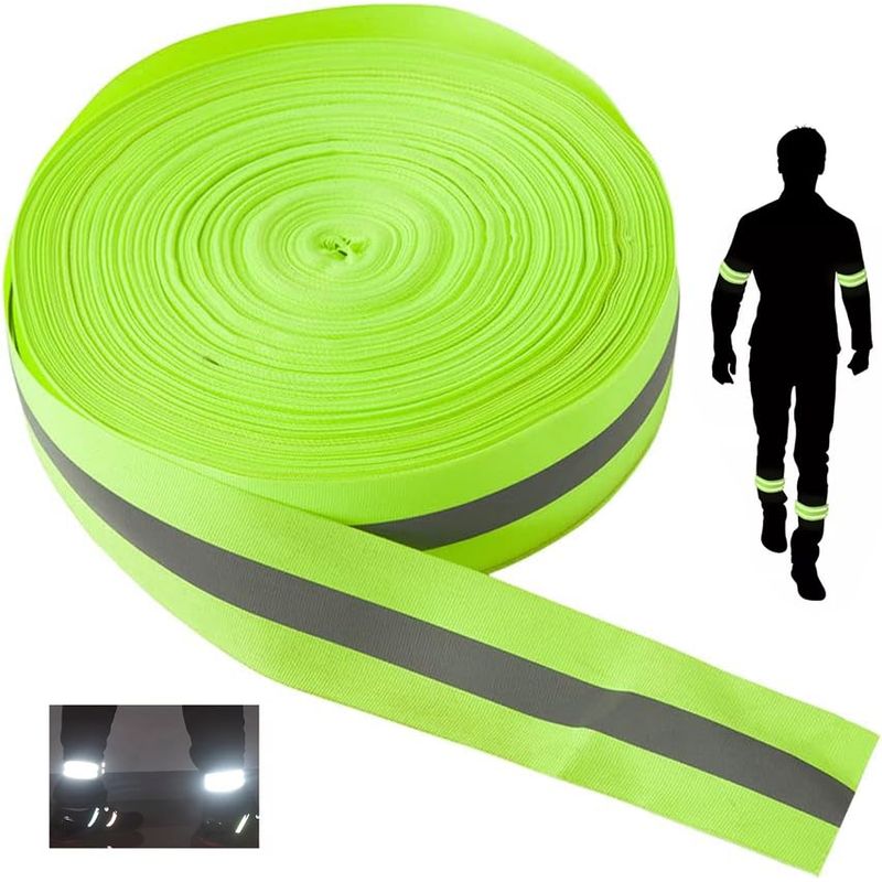 KUANGYE - Cinta Reflectante 100m Tiras De Tela De Seguridad Verde