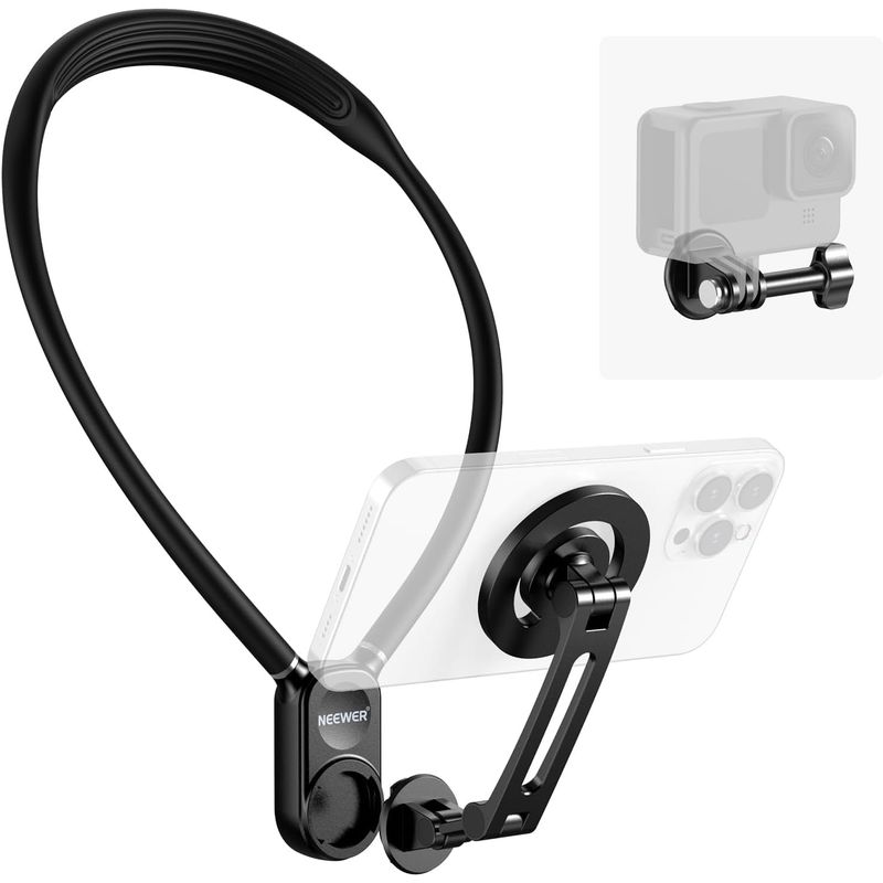 NEEWER - Soporte De Cuello Magnético Para Cámara Gopro Insta360 Celular Dji