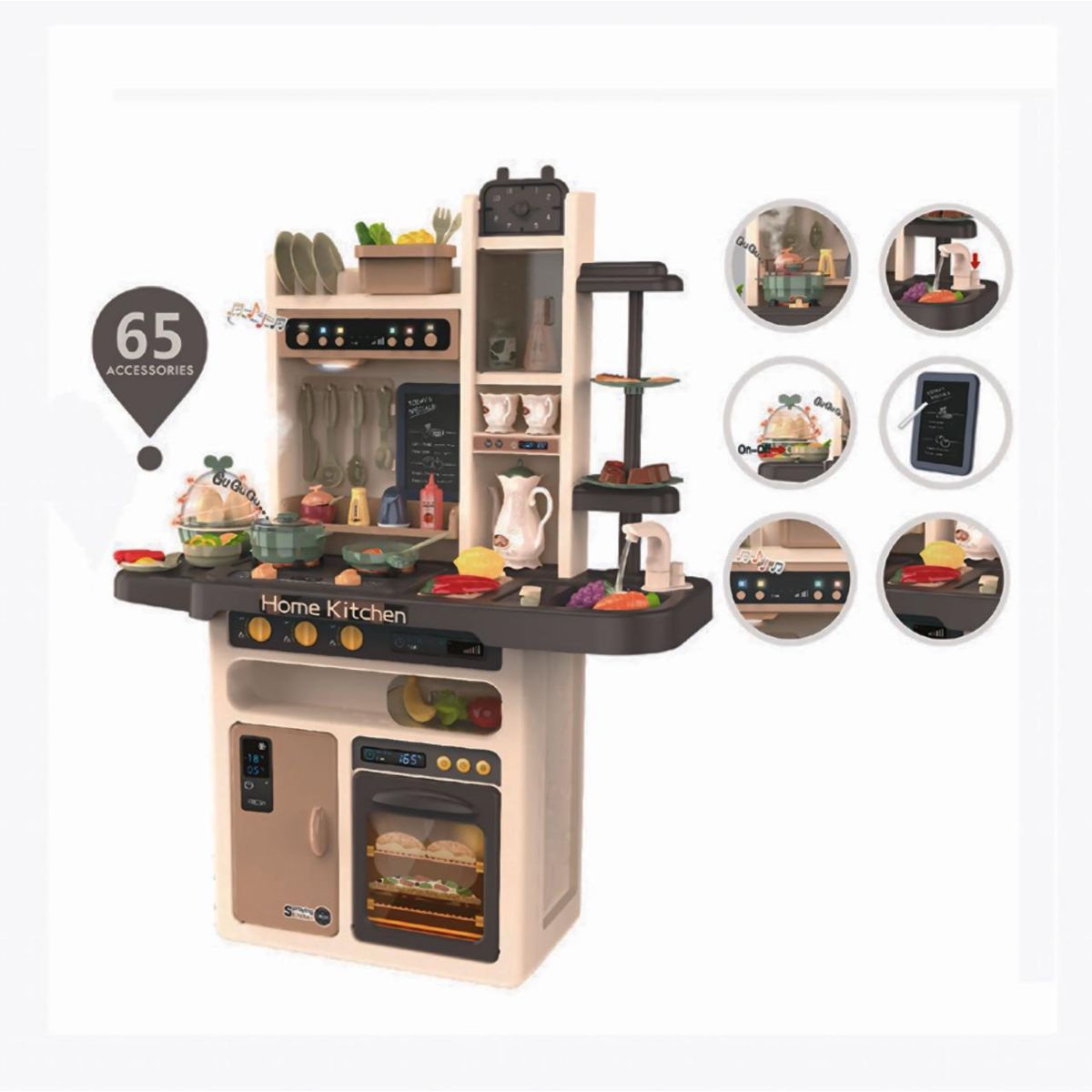 ACTUAL - Cocina De Juguete Gran Tamaño 93.5 cm Luz Sonido Agua Vapor