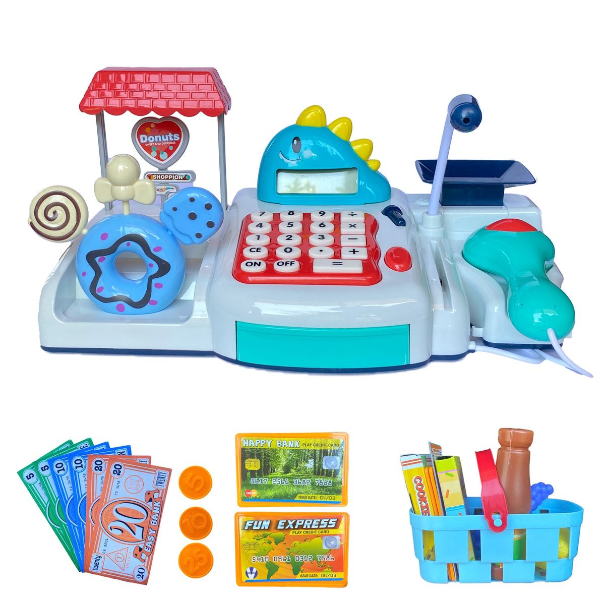 GENERICO - Caja Registradora De Juguete Dinosaurio Incluye Accesorios