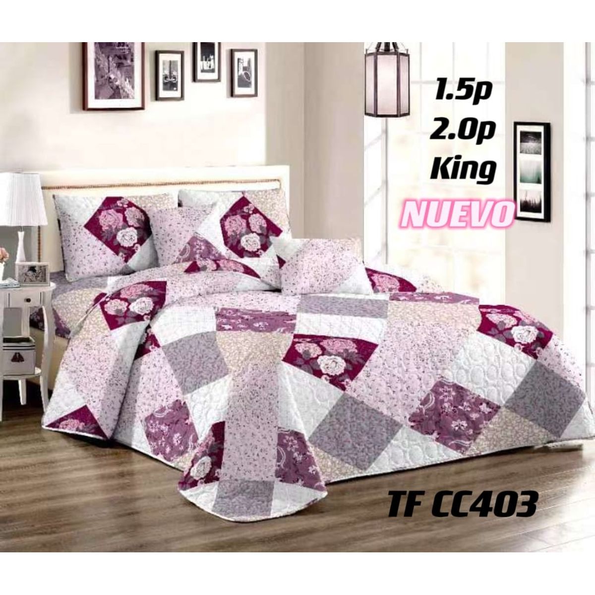 GENERICO - cubrecama quilt verano plazay media