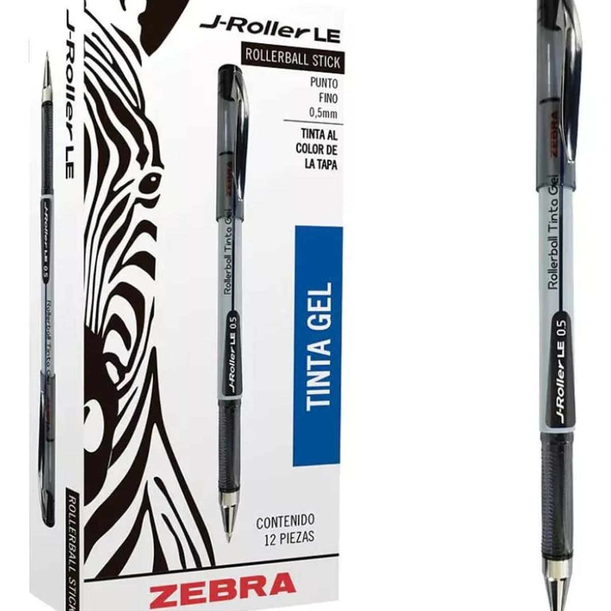 ZEBRA - Bolígrafo Tinta Gel Punta Acero Inox De 0,7 mm 12 Unidades
