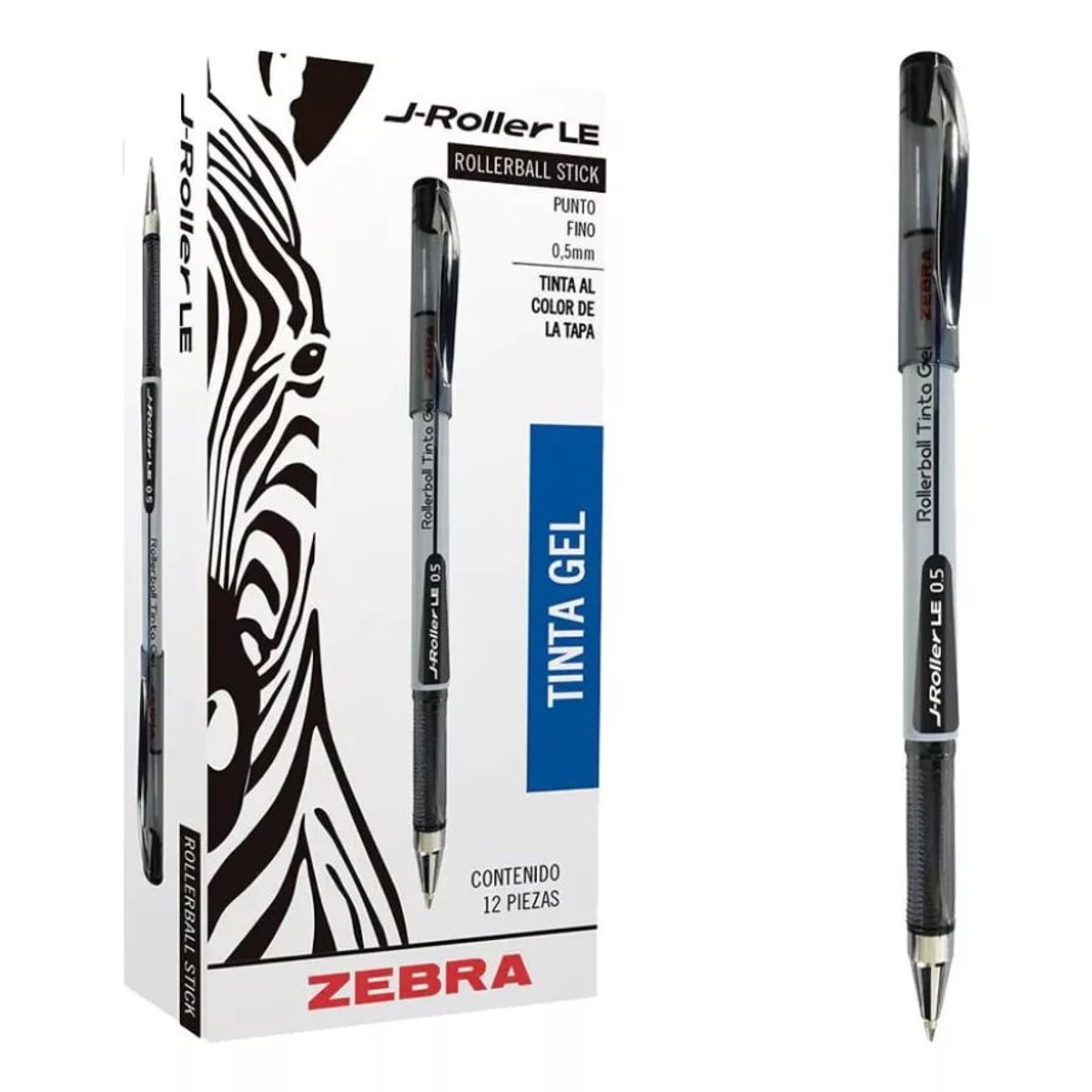 ZEBRA - Bolígrafo Tinta Gel Punta Acero Inox De 0,7 mm 12 Unidades