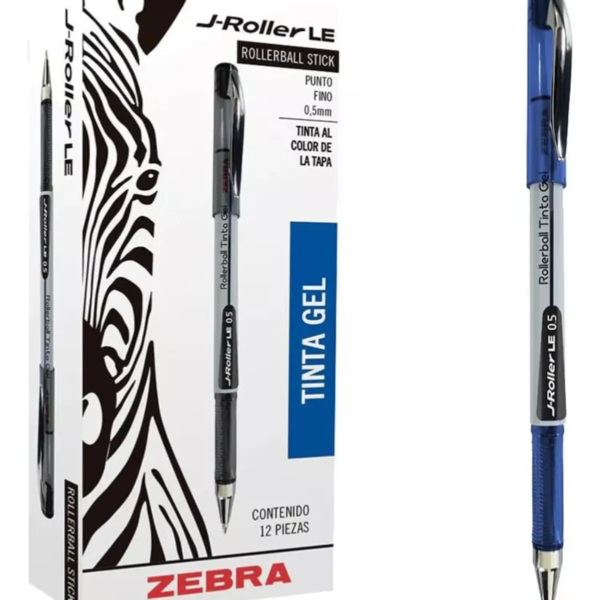 ZEBRA - Bolígrafo Tinta Gel Punta Acero Inox De 0,7 mm 12 Unidades